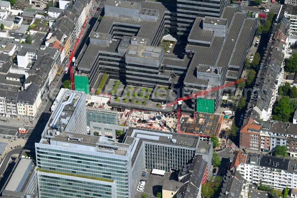 Aerial photograph Düsseldorf - Construction site to build a new office and commercial building on Fuerstenwall - Friedrichstrasse in Duesseldorf in the state North Rhine-Westphalia, Germany