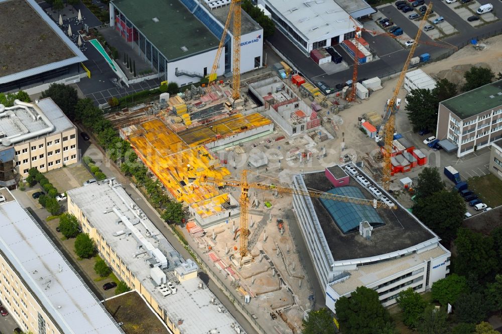 Aerial image Karlsruhe - Construction of an office and commercial building on the grounds of Fiducia & GAD IT AG in Karlsruhe in the state of Baden-Wuerttemberg, Germany