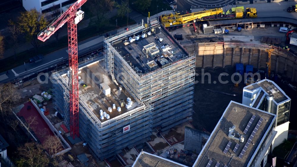 Aerial photograph Bonn - Construction site to build a new office and commercial building Greengate on Kurt-Schumacher-Strasse in the district Gronau in Bonn in the state North Rhine-Westphalia, Germany