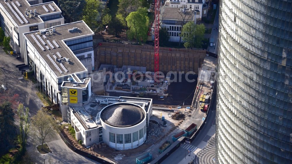 Aerial image Bonn - Construction site to build a new office and commercial building Greengate on Kurt-Schumacher-Strasse in the district Gronau in Bonn in the state North Rhine-Westphalia, Germany