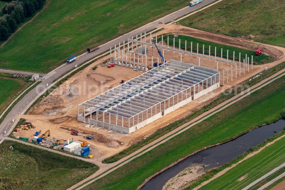 Berghaupten from the bird's eye view: Construction site to build a new office and commercial building Industriegebaeude in Berghaupten in the state Baden-Wuerttemberg, Germany