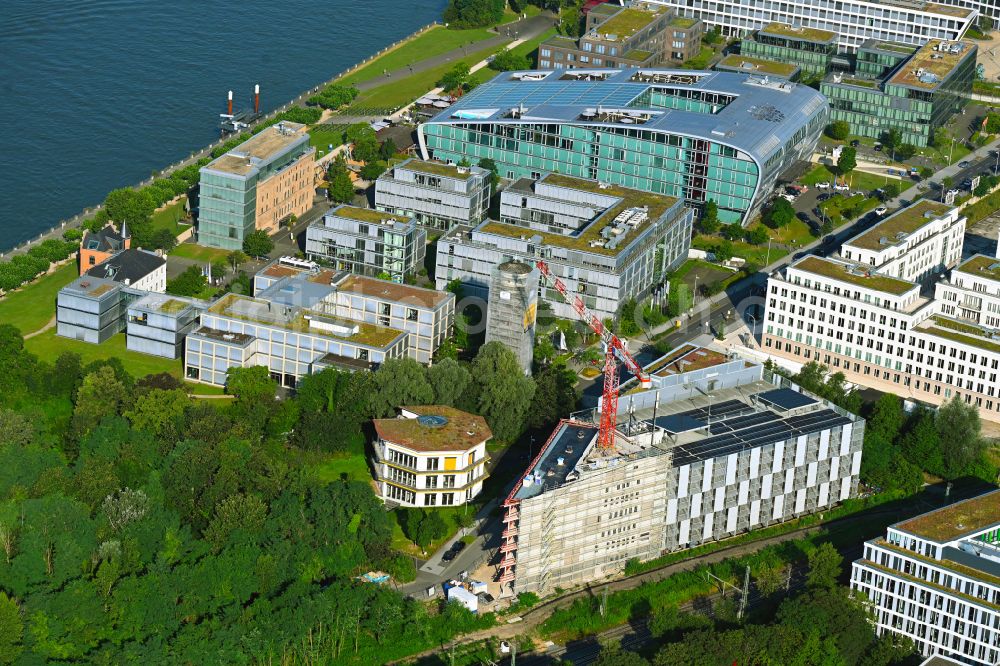 Aerial image Bonn - Construction site for the new construction of an office and commercial building Innovation Greenhouse at Konrad-Zuse-Platz - Karl-Duwe-Strasse in the district of Oberkassel in Bonn in the federal state of North Rhine-Westphalia, Germany