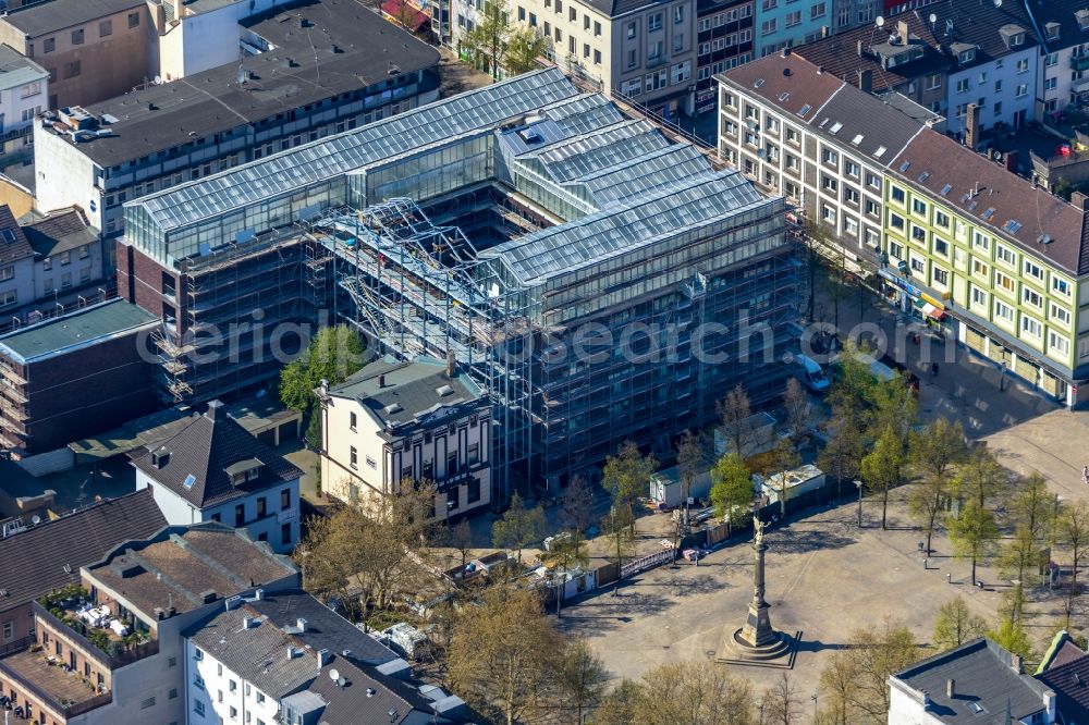 Aerial image Oberhausen - Construction site to build a new office and commercial building Jobcenter Oberhausen on Marktstrasse in Oberhausen in the state North Rhine-Westphalia, Germany