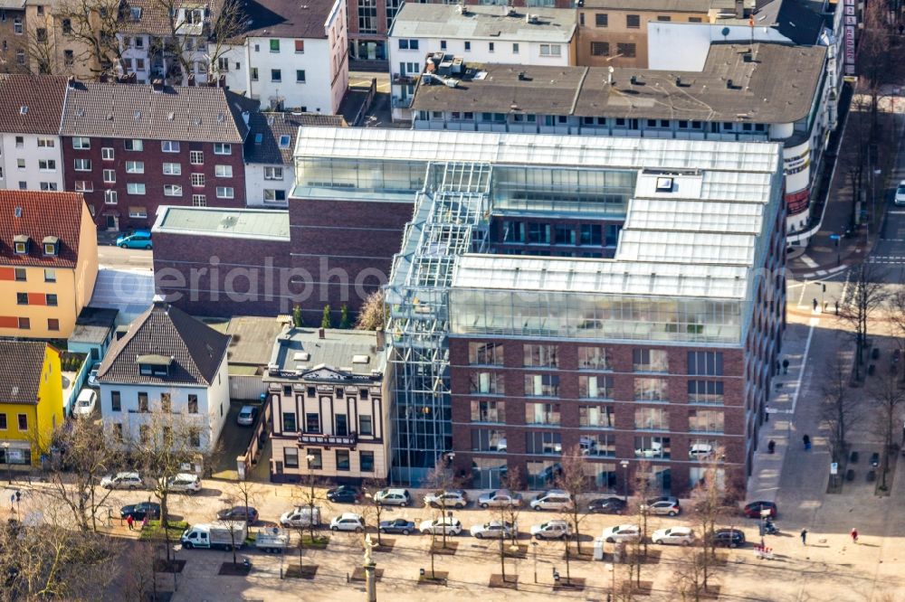 Aerial image Oberhausen - Construction site to build a new office and commercial building Jobcenter Oberhausen on Marktstrasse in Oberhausen in the state North Rhine-Westphalia, Germany