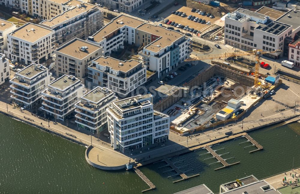 Aerial image Dortmund - Construction site to build a new office and commercial building Kontor on Kai Am Kai in Dortmund in the state North Rhine-Westphalia, Germany