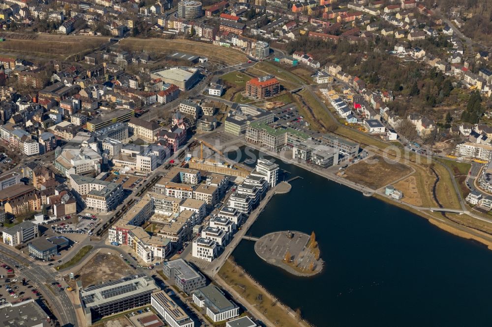 Dortmund from above - Construction site to build a new office and commercial building Kontor on Kai Am Kai in Dortmund in the state North Rhine-Westphalia, Germany