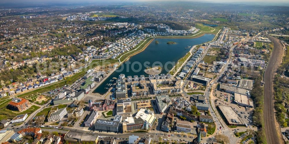 Dortmund from above - Construction site to build a new office and commercial building Kontor on Kai Am Kai in Dortmund in the state North Rhine-Westphalia, Germany