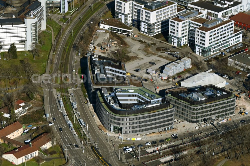 Aerial photograph Stuttgart - Construction site to build a new office and commercial building Leo - Business Campus Stuttgart on Loewentorstrasse - Pragstrasse in Stuttgart in the state Baden-Wurttemberg, Germany