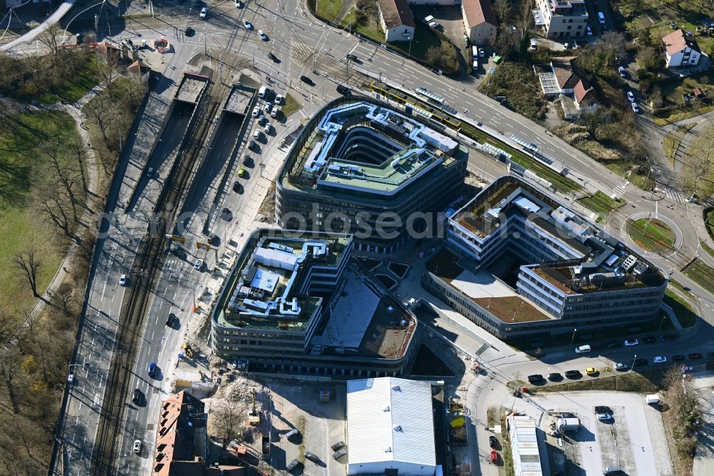 Aerial photograph Stuttgart - Construction site to build a new office and commercial building Leo - Business Campus Stuttgart on Loewentorstrasse - Pragstrasse in Stuttgart in the state Baden-Wurttemberg, Germany