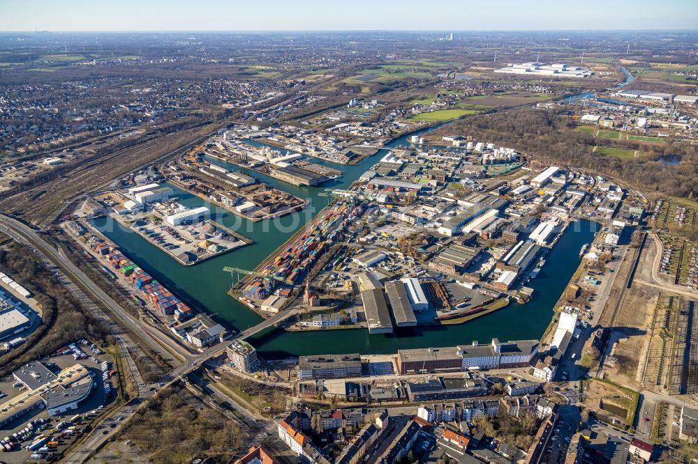 Dortmund from above - Construction site to build a new office and commercial building Leuchtturm in the district Hafen in Dortmund at Ruhrgebiet in the state North Rhine-Westphalia, Germany