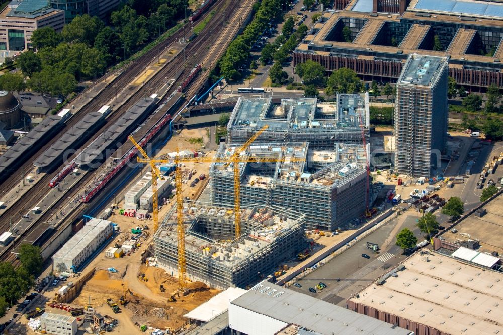 Aerial image Köln - Construction site to build a new office and commercial building MesseCity Koeln Ost in the district Deutz in Cologne in the state North Rhine-Westphalia, Germany