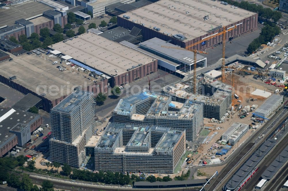 Köln from above - Construction site to build a new office and commercial building MesseCity Koeln Ost in the district Deutz in Cologne in the state North Rhine-Westphalia, Germany