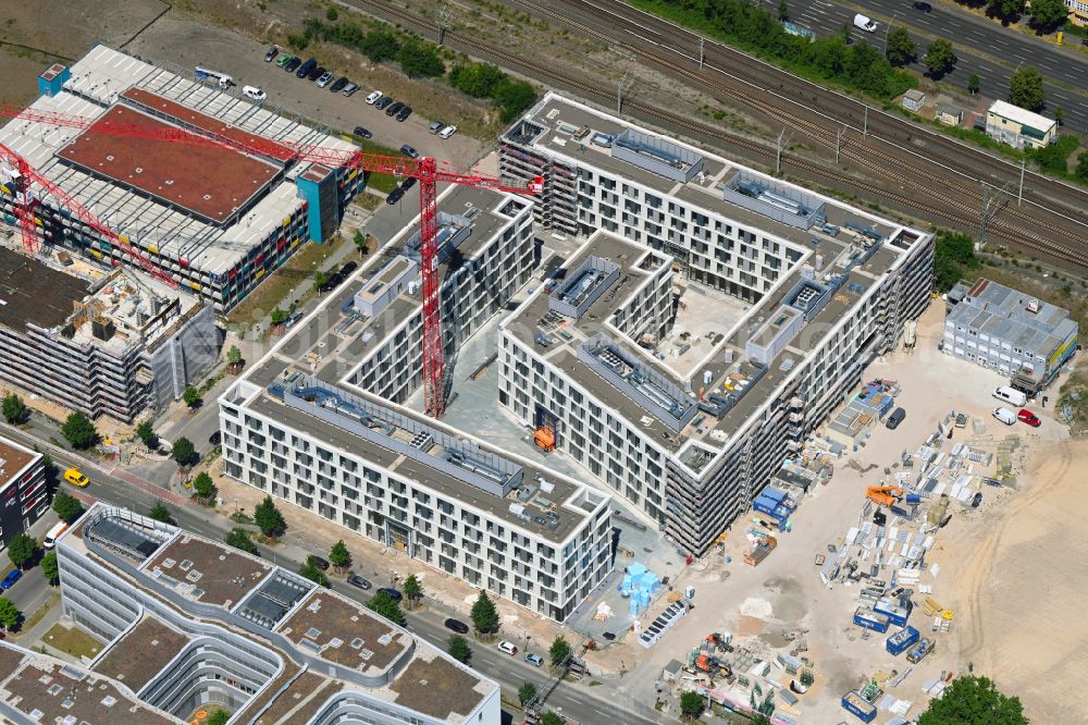 Berlin from above - Construction site to build a new office and commercial building OfficeLab Campus Adlershof on Wagner-Regeny-Strasse corner Hans-Schmidt-Strasse in the district Adlershof in Berlin, Germany