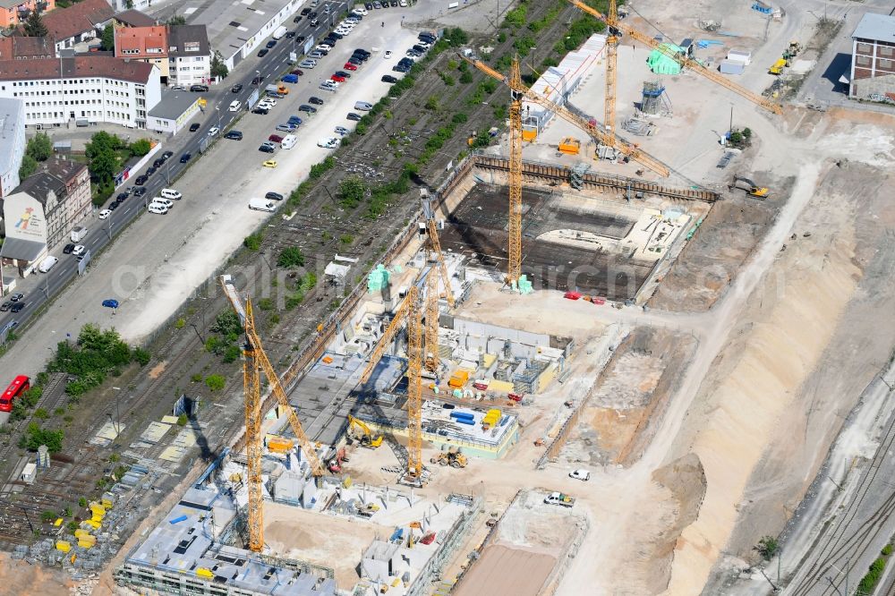 Aerial photograph Nürnberg - Construction site to build a new office and commercial building Orange Campus on Kohlenhofstrasse in Nuremberg in the state Bavaria, Germany