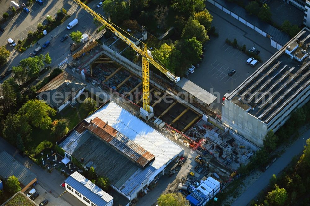 Aerial image München - Construction site to build a new office and commercial building on Neumarkter Strasse in the district Berg am Laim in Munich in the state Bavaria, Germany