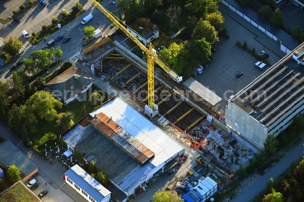 Aerial photograph München - Construction site to build a new office and commercial building on Neumarkter Strasse in the district Berg am Laim in Munich in the state Bavaria, Germany