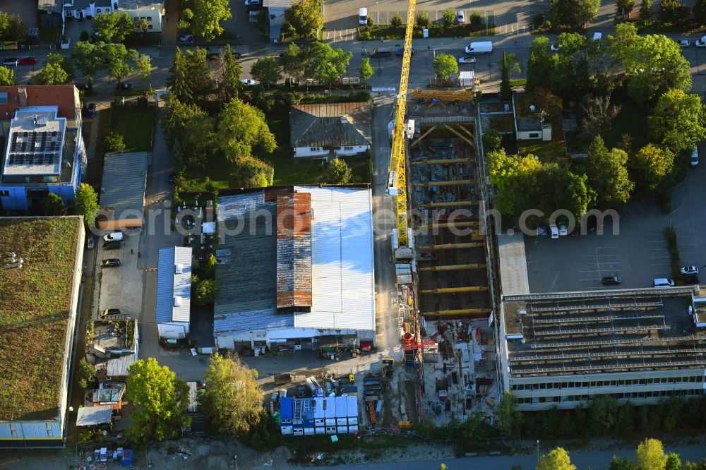 Aerial image München - Construction site to build a new office and commercial building on Neumarkter Strasse in the district Berg am Laim in Munich in the state Bavaria, Germany