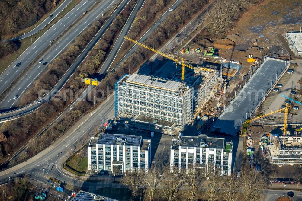 Aerial image Dortmund - Construction site to build a new office and commercial building on Freie-Vogel-Strasse in the district Schueren-Neu in Dortmund in the state North Rhine-Westphalia, Germany