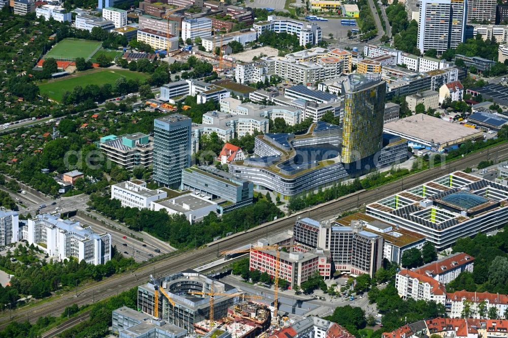 Aerial image München - Construction site to build a new office and commercial building Ridlerstrasse corner Garmischer Strasse in the district Schwanthalerhoehe in Munich in the state Bavaria, Germany