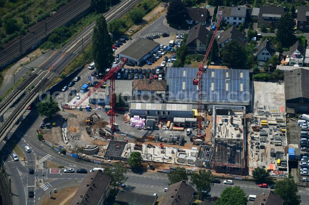 Bonn from the bird's eye view: Construction site to build a new office and commercial building on Soenneckenstrasse corner Bruehler Strasse in the district Tannenbusch in Bonn in the state North Rhine-Westphalia, Germany