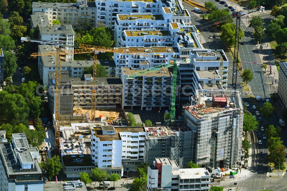 Aerial photograph Berlin - Construction site to build a new office and commercial building on Kurfuerstenstrasse in the district Tiergarten in Berlin, Germany