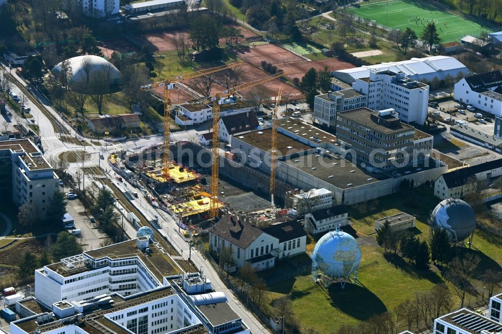 Aerial photograph Stuttgart - Construction site to build a new office and commercial building of Polaris Office Am Wallgraben - Hessbruehlstrasse in the district Wallgraben-West in Stuttgart in the state Baden-Wuerttemberg, Germany