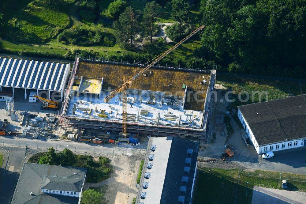 Aerial image Rostock - Construction site to build a new office and commercial building on Gelaende of Bundeswehr on Kopernikusstrasse in Rostock in the state Mecklenburg - Western Pomerania, Germany