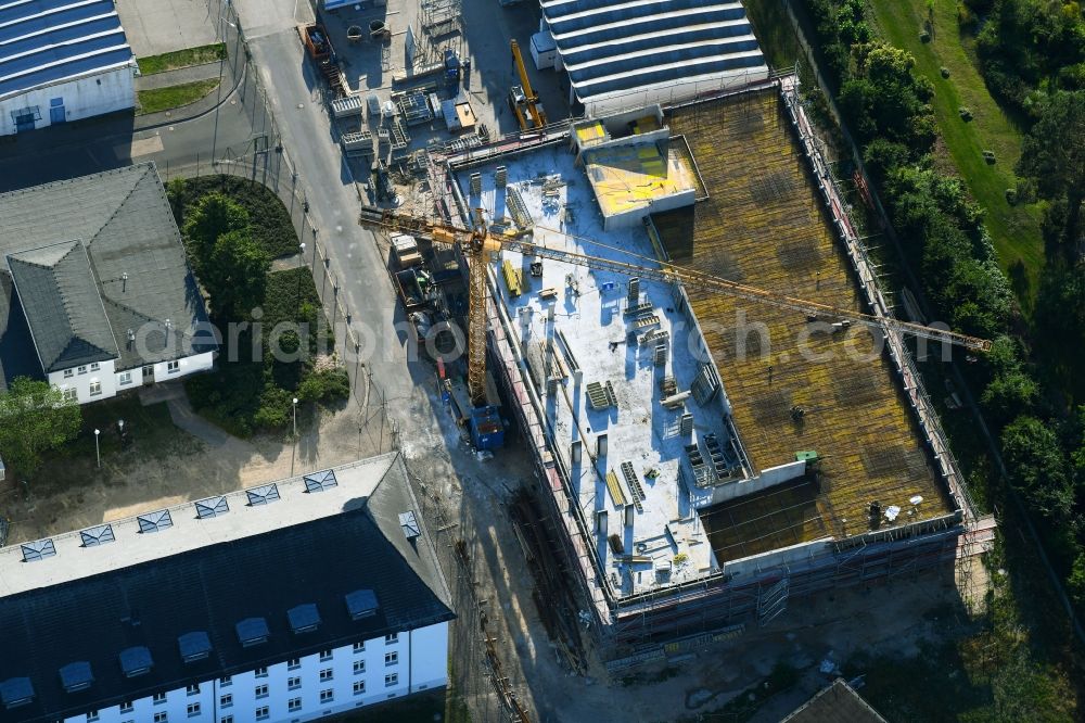 Aerial photograph Rostock - Construction site to build a new office and commercial building on Gelaende of Bundeswehr on Kopernikusstrasse in Rostock in the state Mecklenburg - Western Pomerania, Germany