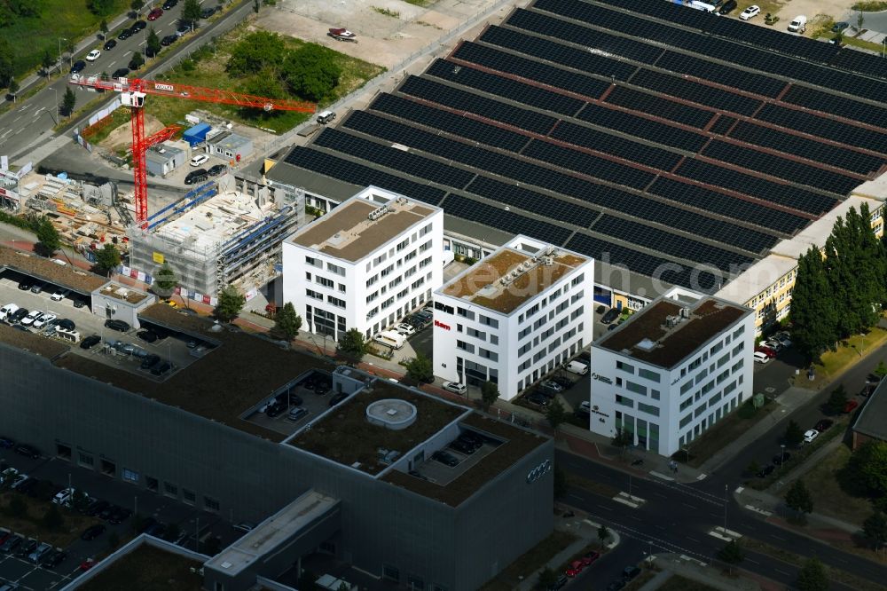 Berlin from above - Construction site to build a new office and commercial building Rudower Chaussee in the district Adlershof in Berlin, Germany