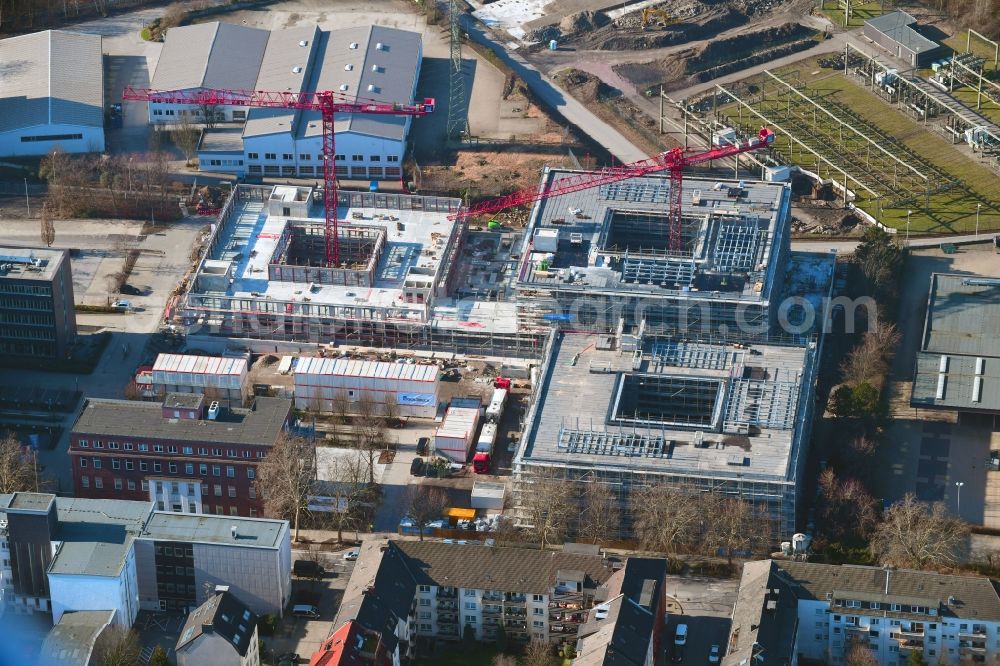 Aerial image Essen - Construction site to build a new office and commercial building RWE Campus on Altenessener Strasse in the district Nordviertel in Essen in the state North Rhine-Westphalia, Germany