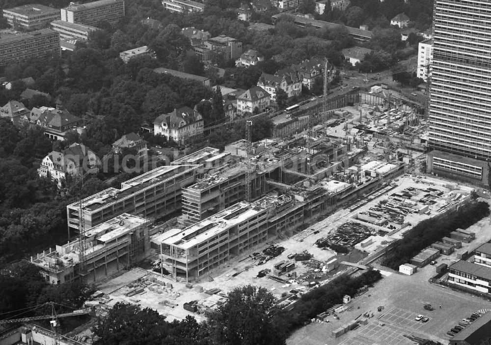 Aerial photograph Bonn - Construction site to build a new office and commercial building Schuermann-Bau on Kurt-Schumacher-Strasse in the district Gronau in Bonn in the state North Rhine-Westphalia, Germany