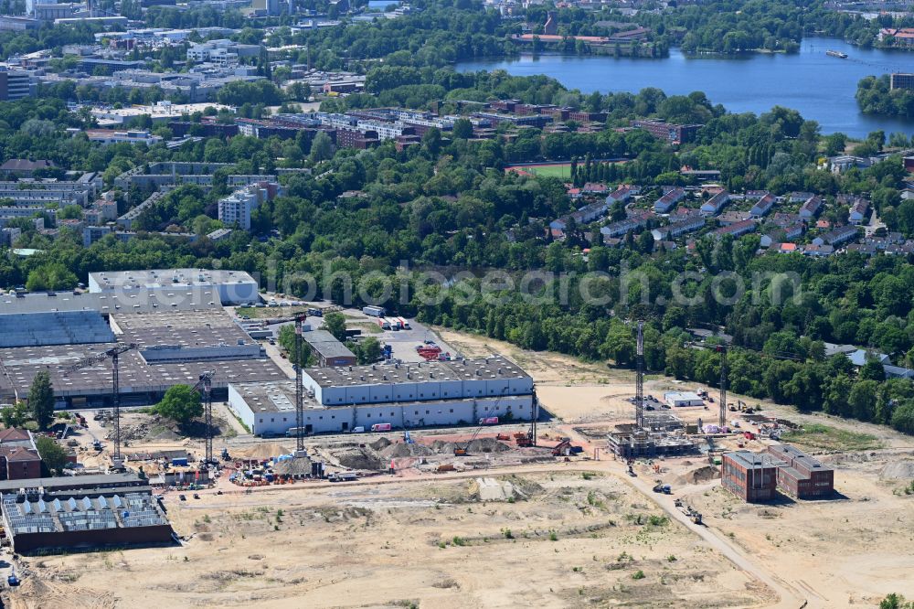 Berlin from above - Construction site to build a new office and commercial building SIEMENSSTADT SQUARE on street Gartenfelder Strasse in the district Siemensstadt in Berlin, Germany