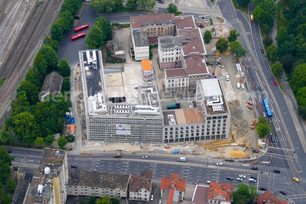 Aerial image Göttingen - Construction site to build a new office and commercial building of Sparkasse Goettingen in Goettingen in the state Lower Saxony, Germany