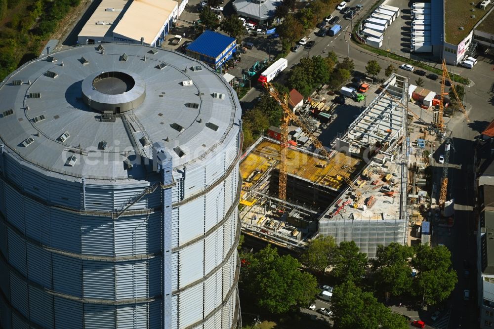 Stuttgart from above - Construction site to build a new office and commercial building on Talstrasse corner Ulmer Strasse in Stuttgart in the state Baden-Wuerttemberg, Germany