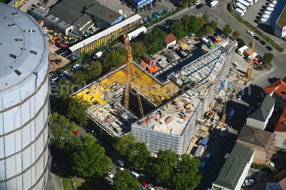 Stuttgart from the bird's eye view: Construction site to build a new office and commercial building on Talstrasse corner Ulmer Strasse in Stuttgart in the state Baden-Wuerttemberg, Germany