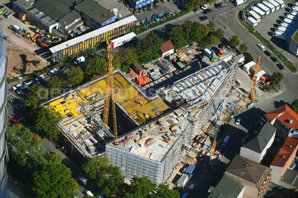 Aerial image Stuttgart - Construction site to build a new office and commercial building on Talstrasse corner Ulmer Strasse in Stuttgart in the state Baden-Wuerttemberg, Germany