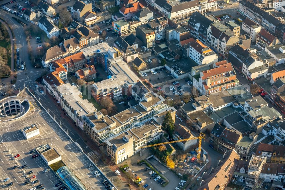 Hamm from above - Construction site to build a new office and commercial building B-tween on Ritterstrasse in Hamm in the state North Rhine-Westphalia, Germany