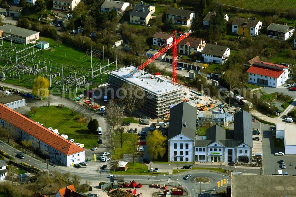 Aerial photograph Würzburg - Construction site to build a new office and commercial building on Unterduerrbacher Strasse in the district Duerrbachau in Wuerzburg in the state Bavaria, Germany