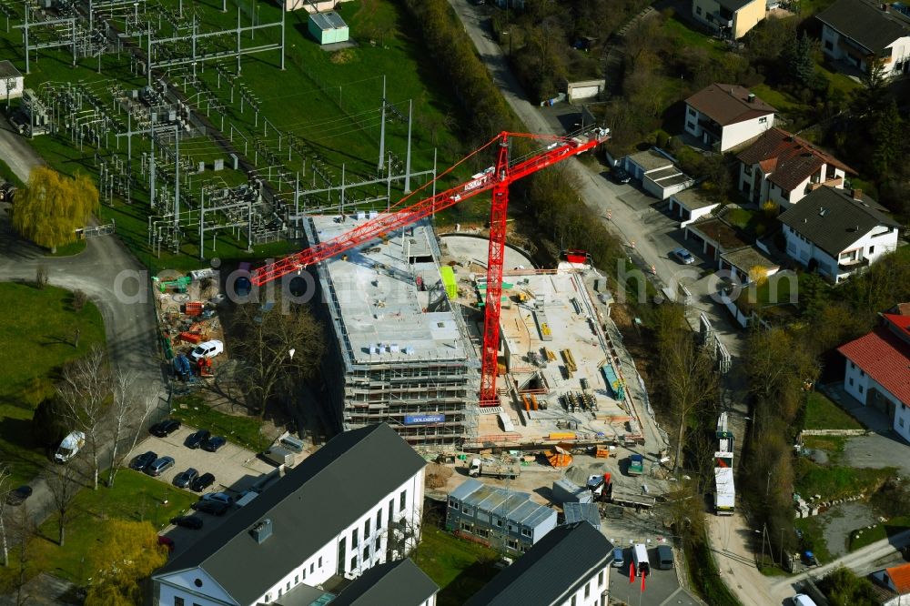 Aerial image Würzburg - Construction site to build a new office and commercial building on Unterduerrbacher Strasse in the district Duerrbachau in Wuerzburg in the state Bavaria, Germany