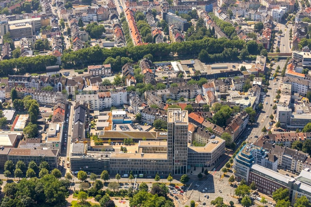 Dortmund from the bird's eye view: Construction site to build a new office and commercial building of VOLKSWOHL BUND SACHVERSICHERUNG AG on Suedwall in Dortmund in the state North Rhine-Westphalia, Germany