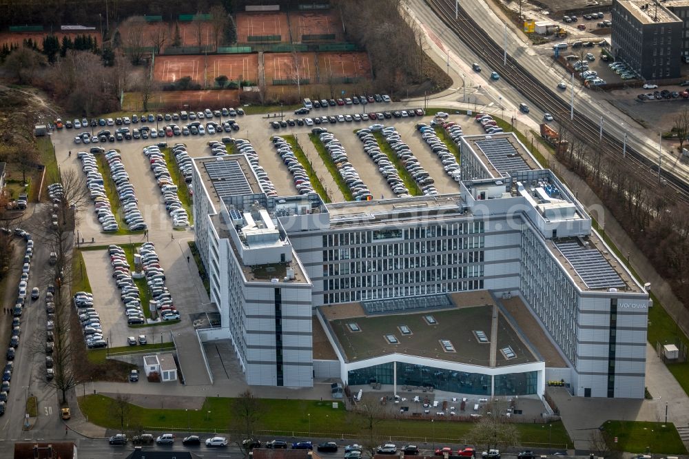 Essen from above - Office- and commercial building of Vonovia Zentrale in Bochum in the state North Rhine-Westphalia