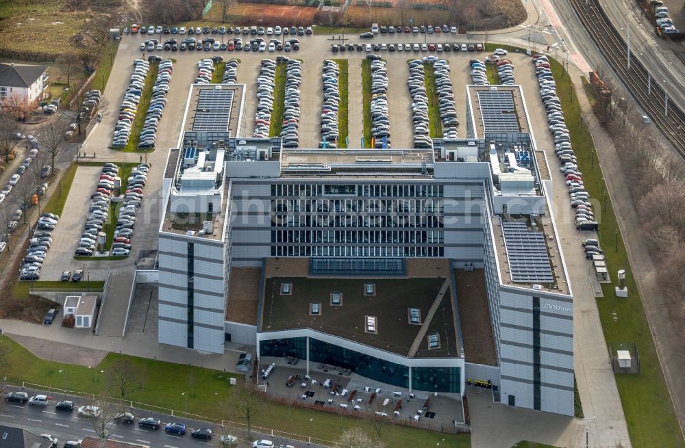 Essen from the bird's eye view: Office- and commercial building of Vonovia Zentrale in Bochum in the state North Rhine-Westphalia