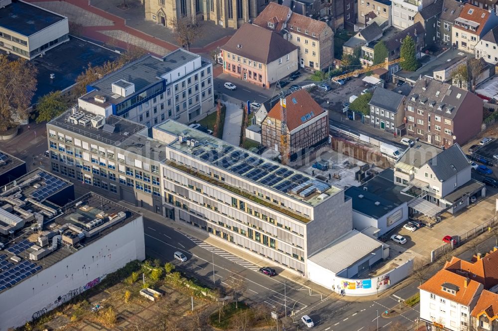 Aerial image Hamm - Construction site to build a new office and commercial building of WA - Westfaelischer Anzeiger on Widumstrasse in the district Heessen in Hamm in the state North Rhine-Westphalia, Germany