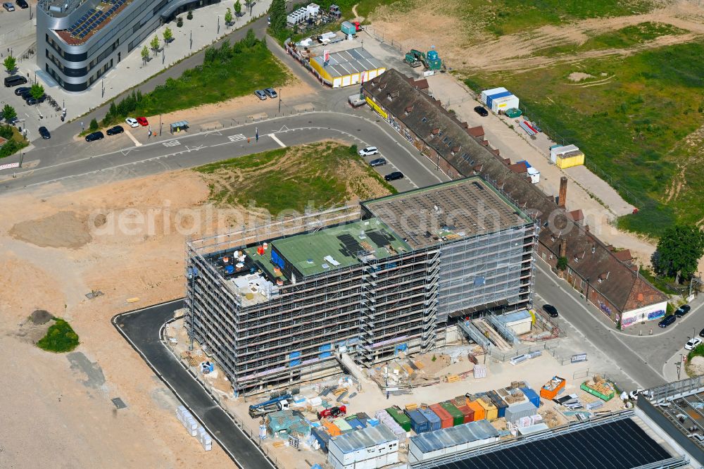 Heidelberg from above - Construction site to build a new office and commercial building on street Carl-Friedrich-Gauss-Ring - Nikola-Tesla-Strasse in the district Kirchheim in Heidelberg in the state Baden-Wuerttemberg, Germany