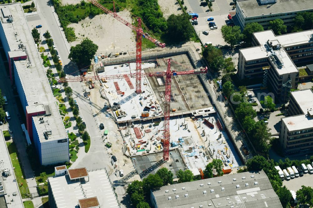 Aerial image München - Construction site office building on street Weimarer Strasse - Domagkstrasse in the district Freimann in Munich in the state Bavaria, Germany