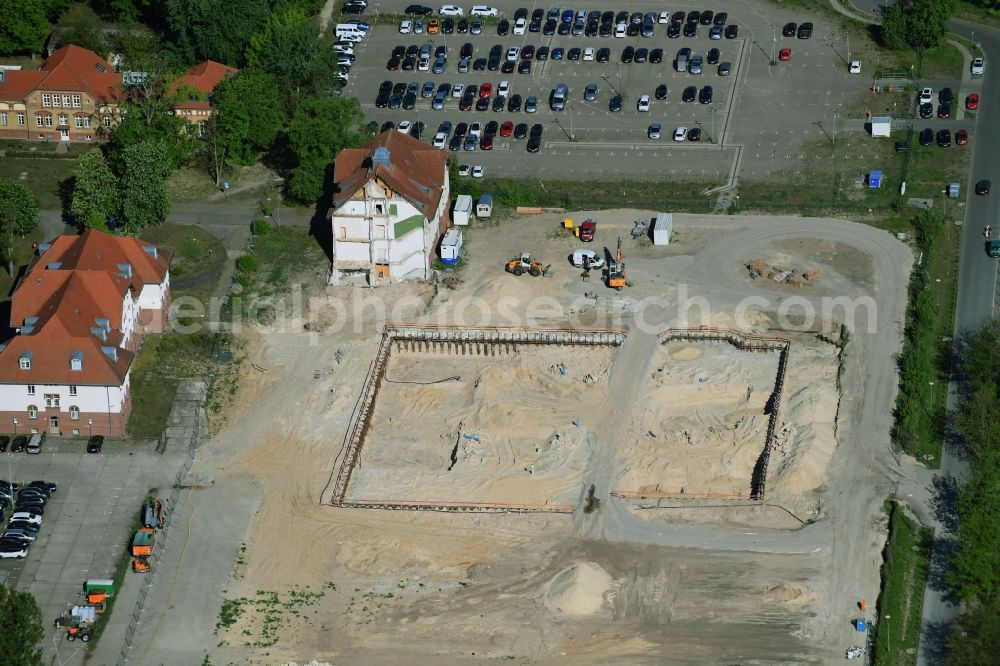 Potsdam from above - New construction of the Federal Police Headquarters on Horstweg in Potsdam in the state of Brandenburg, Germany