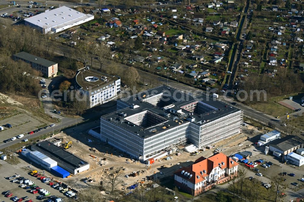 Aerial image Potsdam - New construction of the Federal Police Headquarters on Horstweg in Potsdam in the state of Brandenburg, Germany