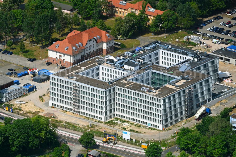 Potsdam from above - New construction of the Federal Police Headquarters on Horstweg in Potsdam in the state of Brandenburg, Germany