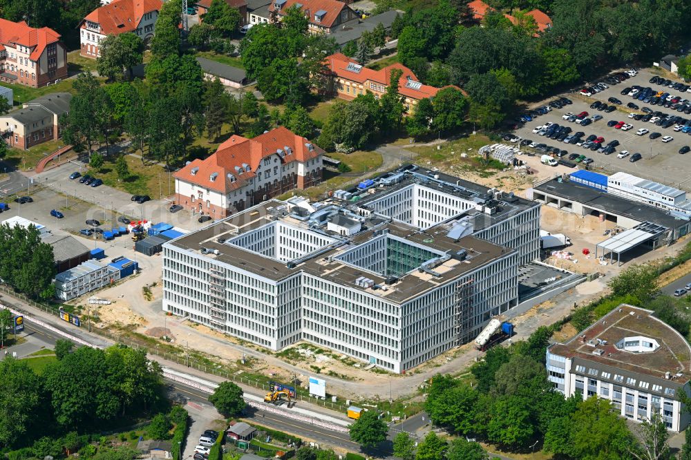 Potsdam from the bird's eye view: New construction of the Federal Police Headquarters on Horstweg in Potsdam in the state of Brandenburg, Germany