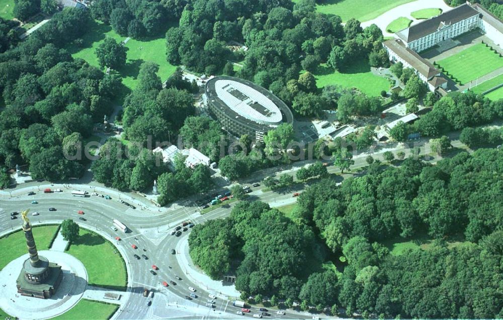 Berlin - Tiergarten from the bird's eye view: Construction site to construction of the Federal President in Berlin's Tiergarten